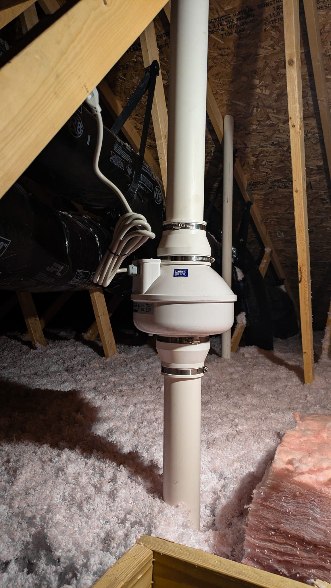 Radon Mitigation System in a Residential Basement
