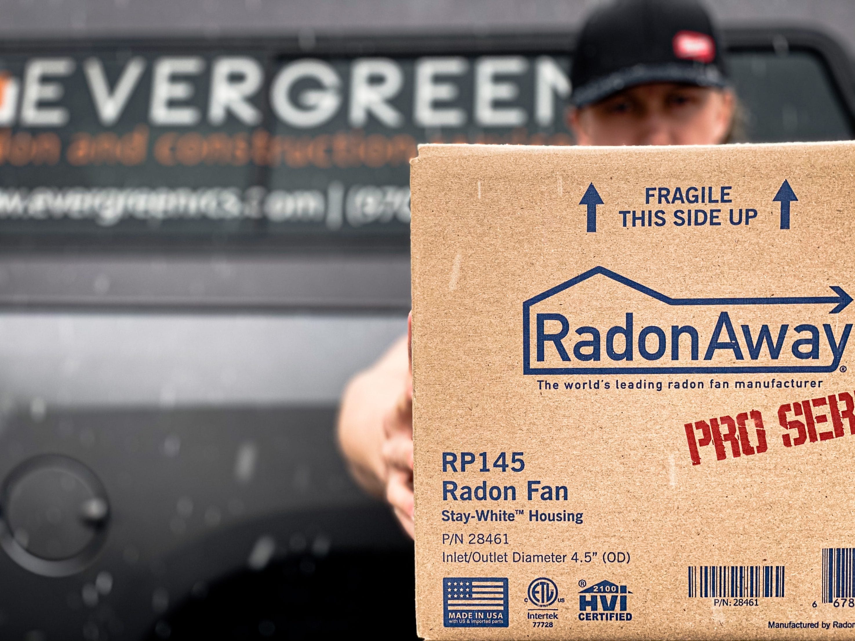 Radon mitigation system with fan activation
