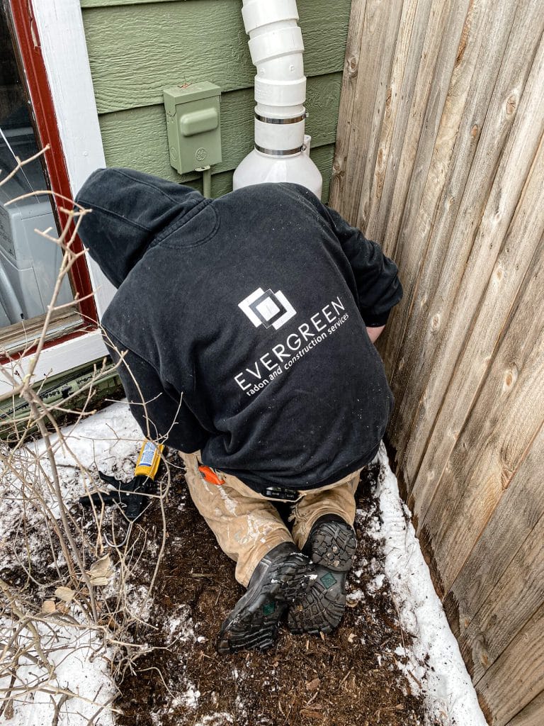 Radon Mitigation System Installation in Basement For Radon Services