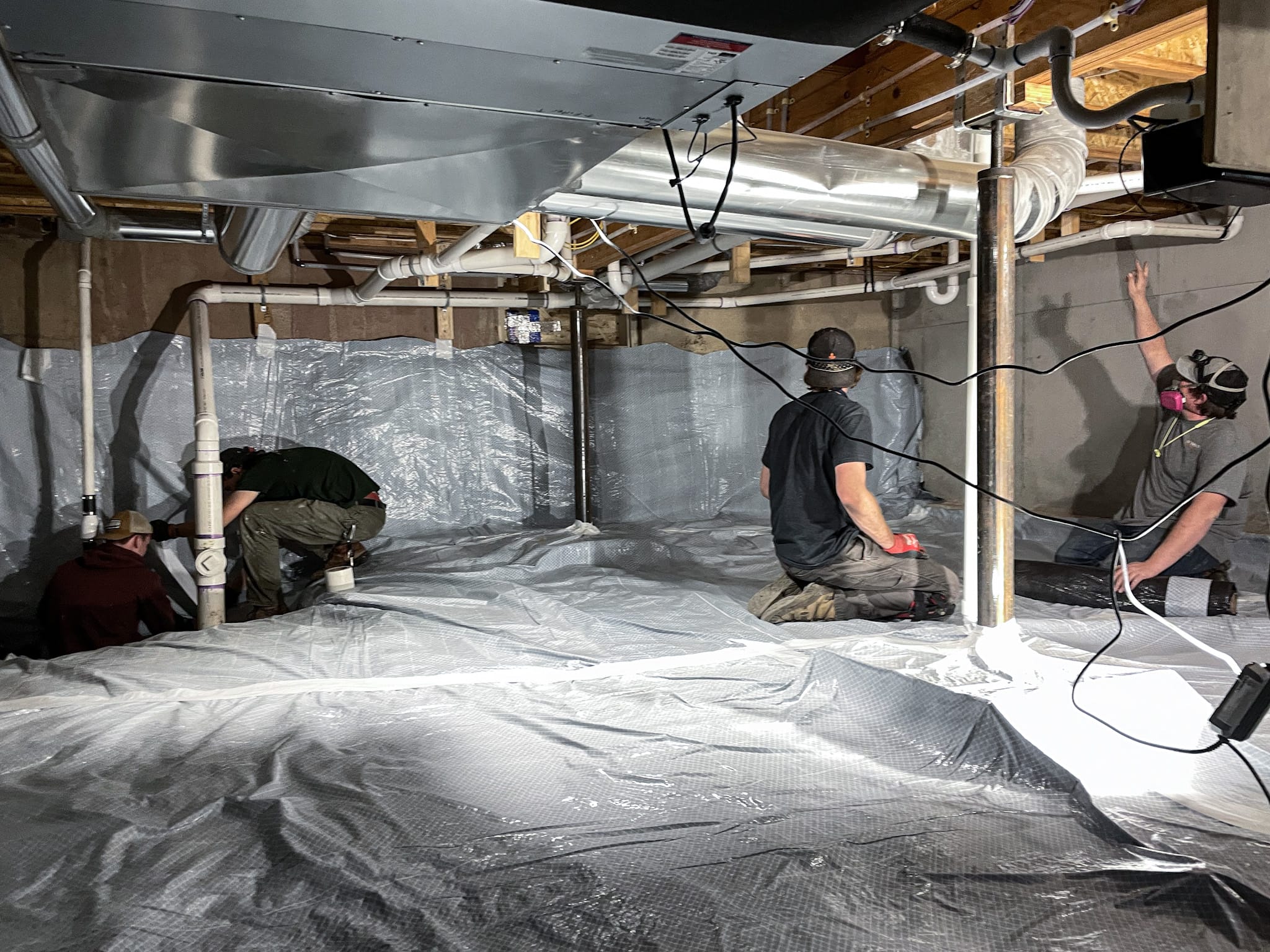 Crawlspace with Sealing Treatment